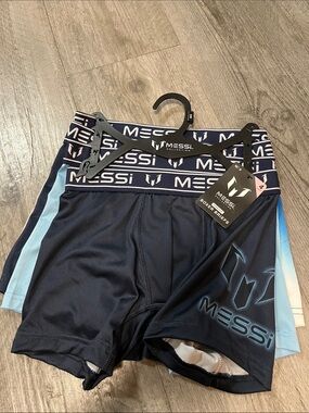 Messi Kids' Navy Blue Athletic Boxer Briefs